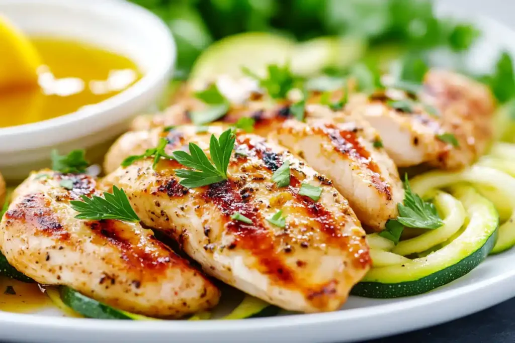 Bariatric-friendly meal spread on a kitchen table.