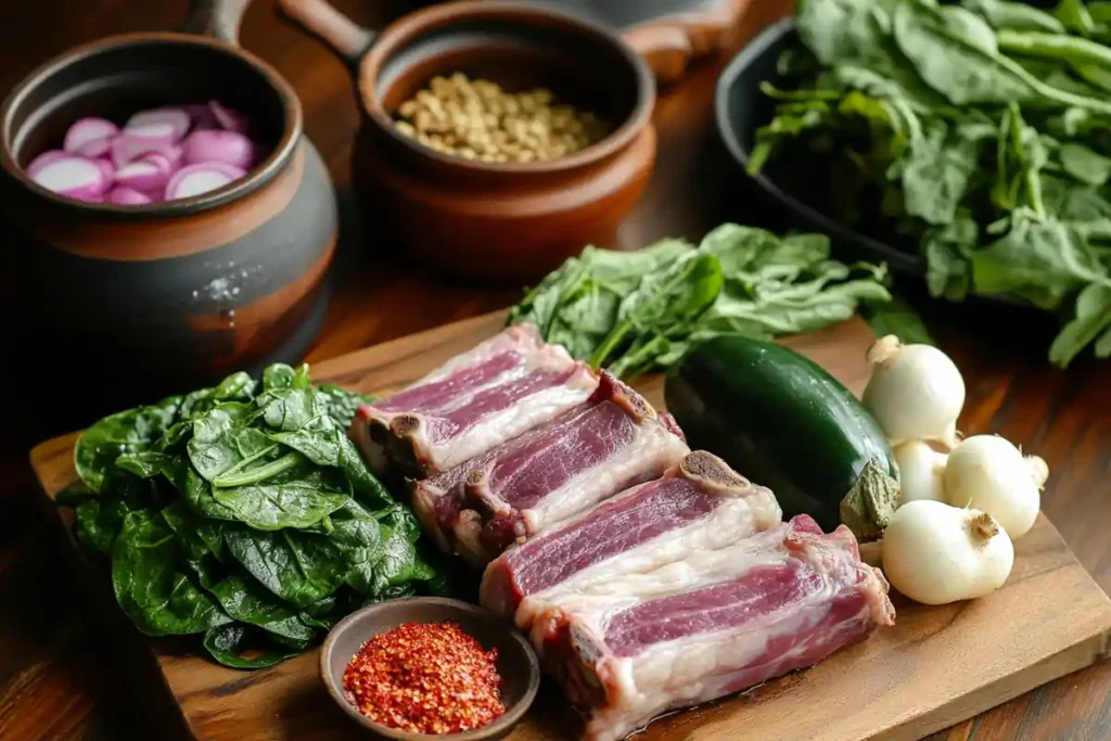  Cooking Sinigang in a Pot with Vegetables and Broth