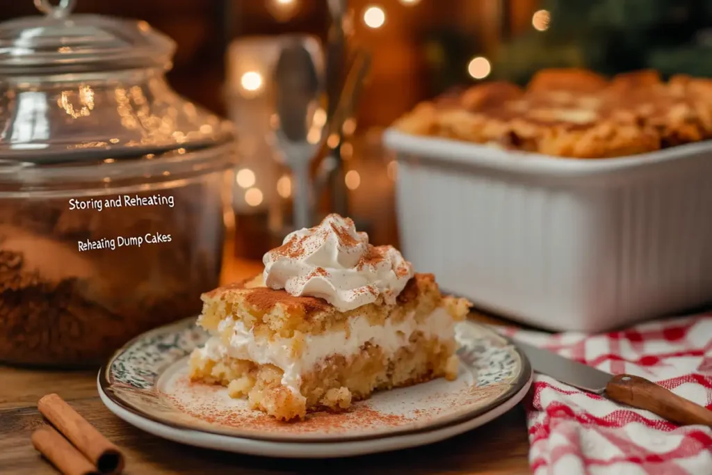 Reheated Dump Cake with Whipped Cream
