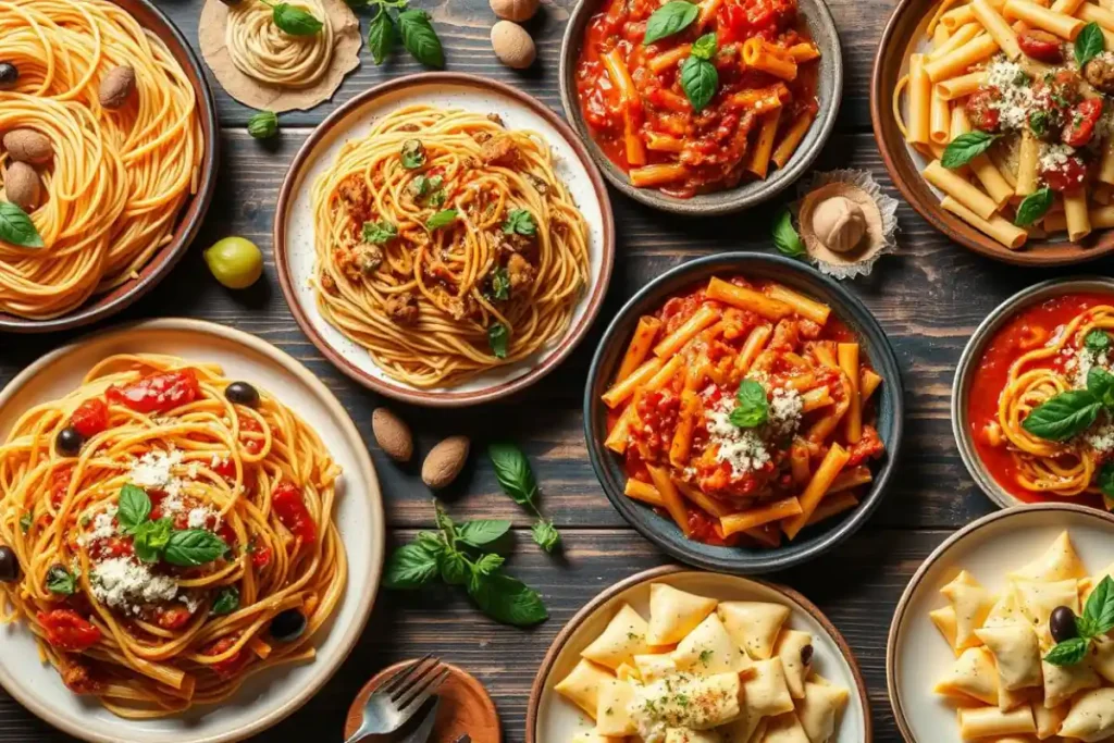 Freshly prepared Minnetronix Italian pasta dishes with sauces.