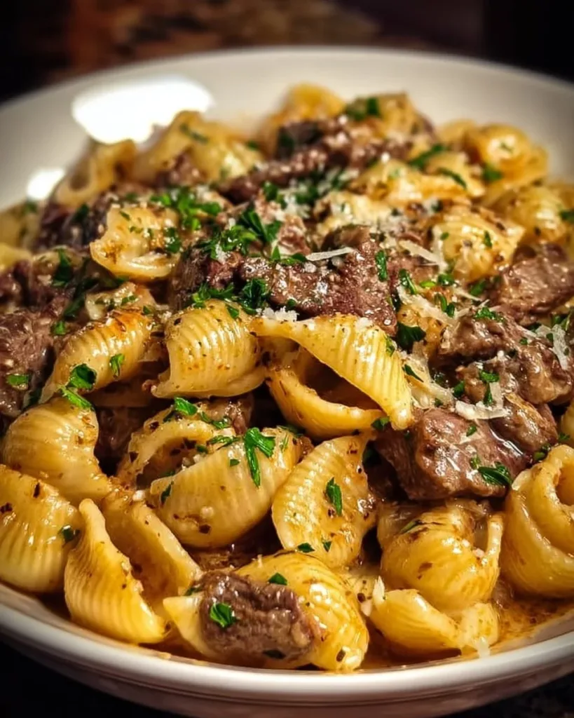Creamy cucumber shrimp salad served in a bowl with fresh herbs