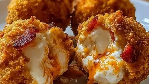 Buffalo Chicken Bacon Mozzarella Bombs served on a platter for game day