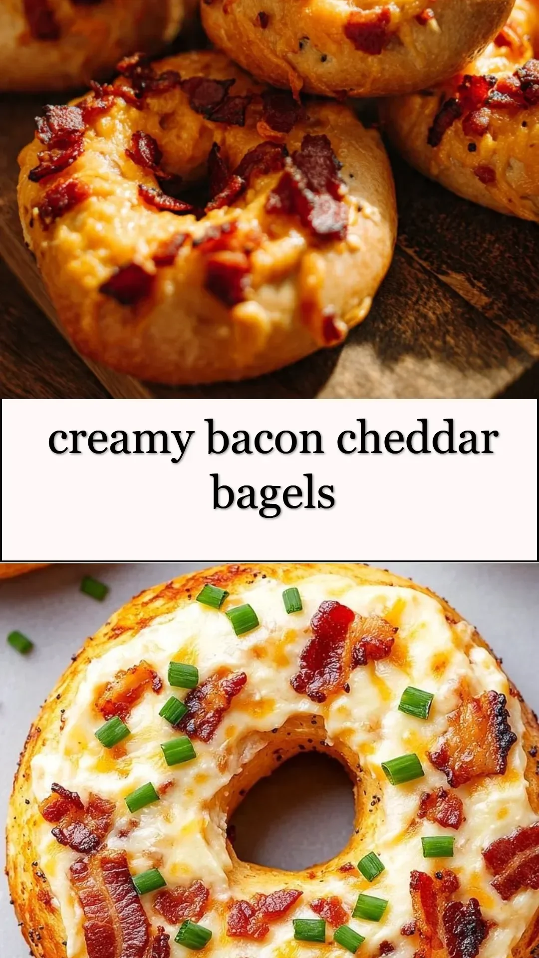 Creamy bacon cheddar bagels fresh out of the oven