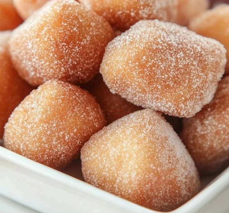 Crispy air fryer churro bites sprinkled with cinnamon sugar