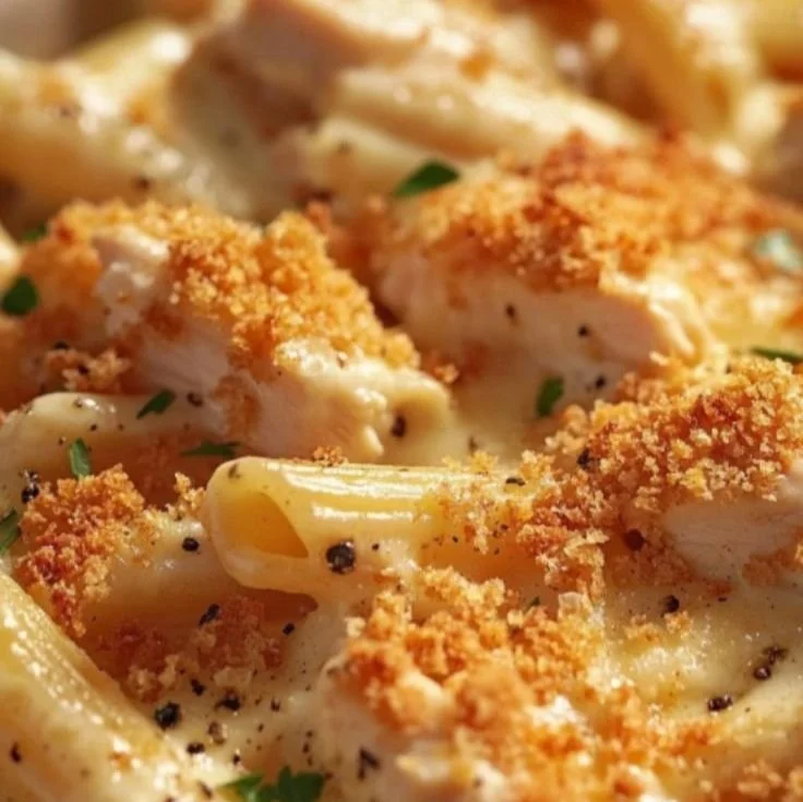 Delicious Dump-and-Bake Chicken Parmesan Casserole served in a dish