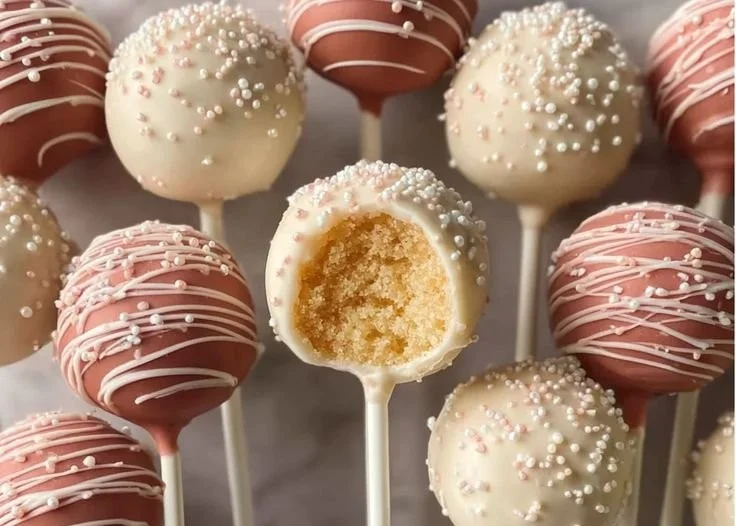 Homemade Starbucks Cake Pop recipe copycat on a colorful plate