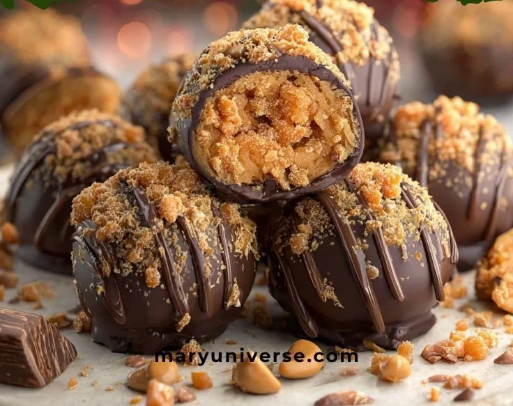 Festive Butterfinger Balls decorated for holiday celebrations