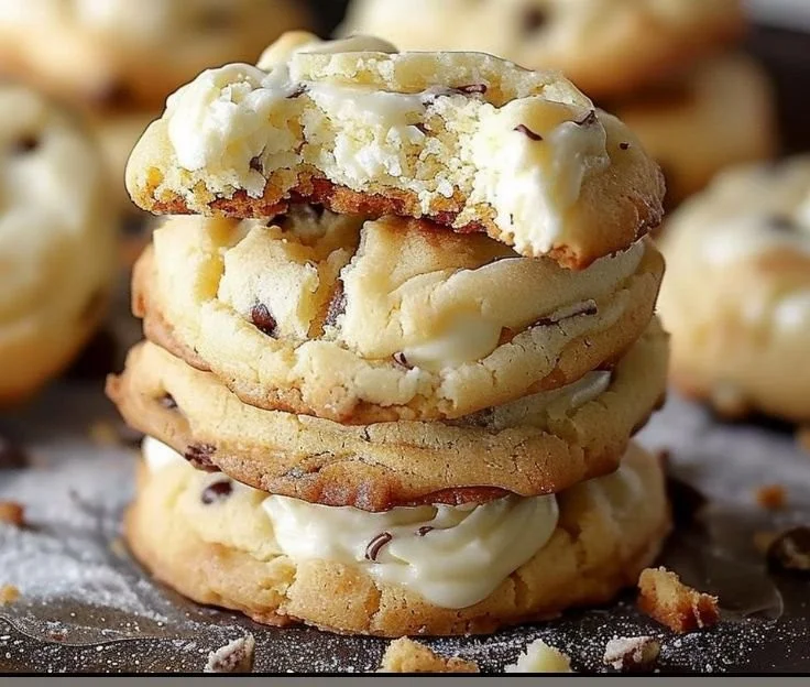 Delicious homemade cheesecake cookies on a plate.