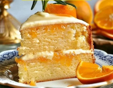 Freshly baked Orange Loaf Cake with zesty orange glaze on top