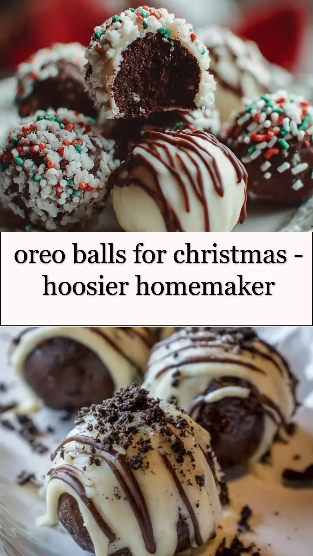 Delicious Oreo Balls decorated for Christmas festivities