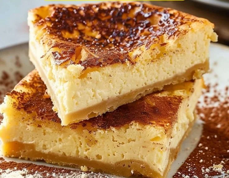 Delicious Sopapilla Cheesecake with cinnamon and cream topping