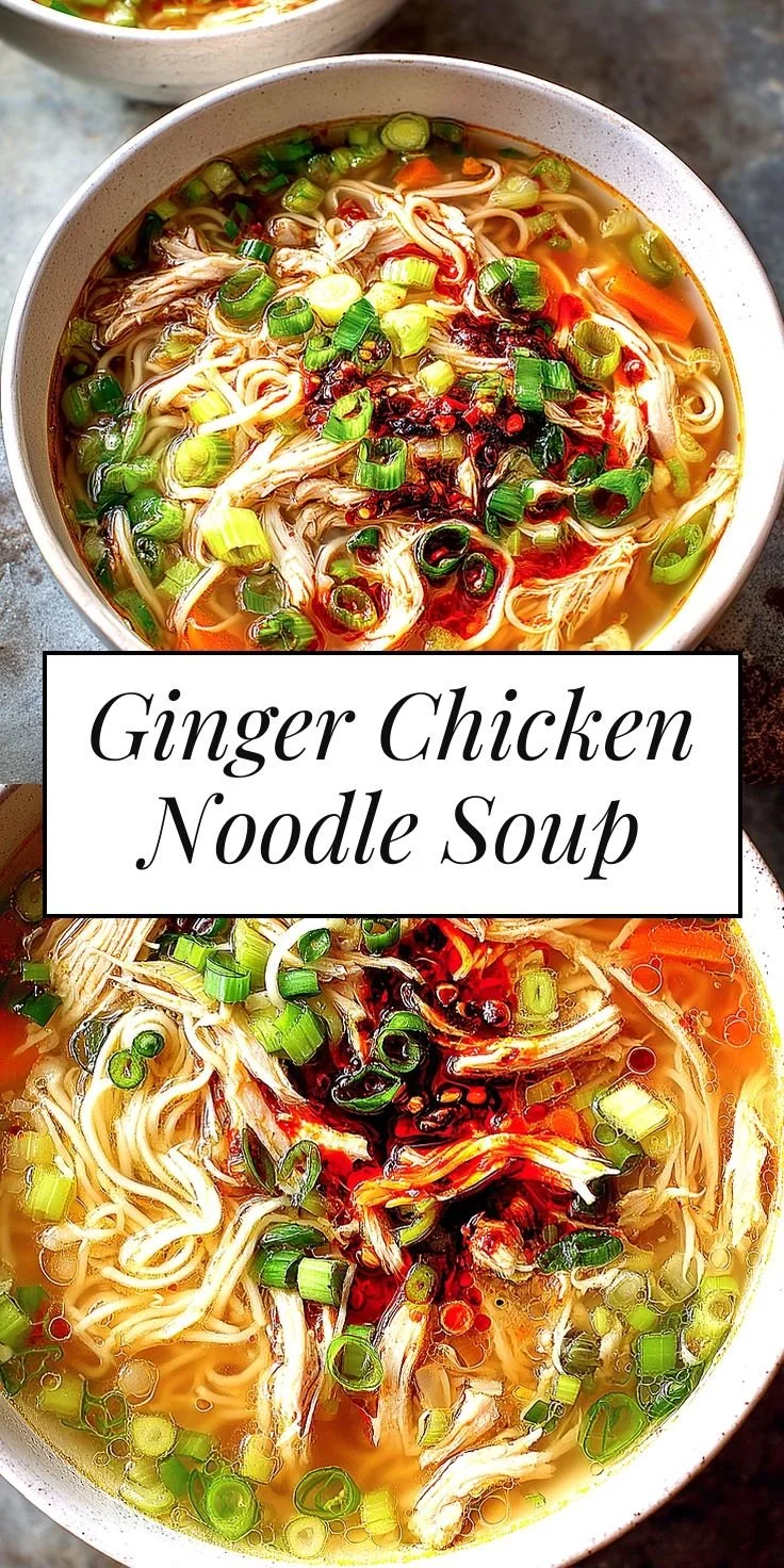 Classic Ginger Garlic Chicken Noodle Soup