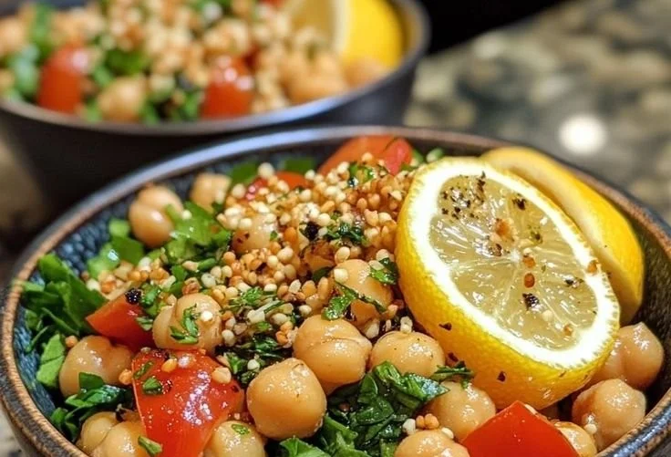 Easy Herb Lemon Chickpea Bowl