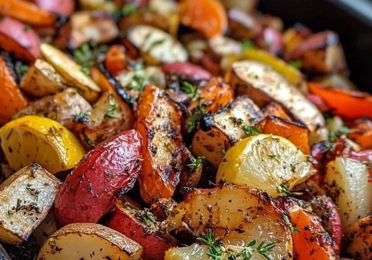 Easy Herb Lemon Roasted Veggie Medley
