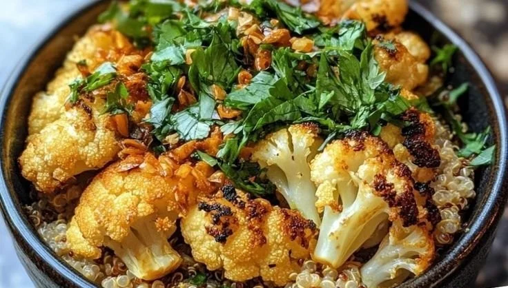Easy Roasted Cauliflower Quinoa Bowl